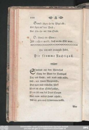 Die vier und zwanzigste Fabel. Die fromme Nachtigall.
