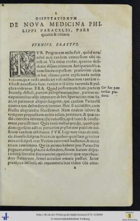 Disputationum De Nova Medicina Philippi Paracelsi, Pars quarta et ultima.