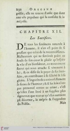 Chapitre XII: Les Sacrifices