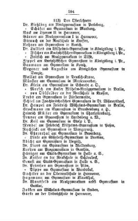 Beilegung des Charakters als Professor an Oberlehrer höherer Lehranstalten : [C. Höhere Lehranstalten]