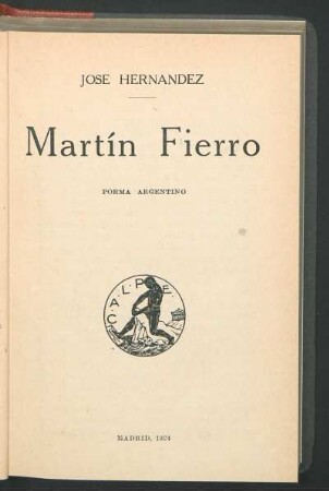 Martín Fierro : poema argentino
