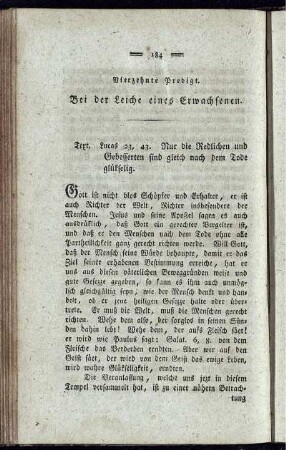 Vierzehnte Predigt. Bei der Leiche eines Erwachsenen
