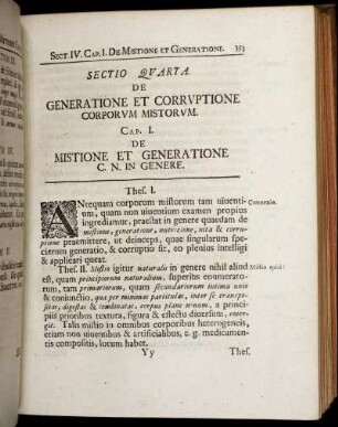 Sectio Quarta. De Generatione Et Corruptione Corporum Mistorum.