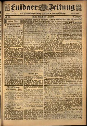 Erste Ausgabe vom Mittwoch, den 03. Juli 1901.