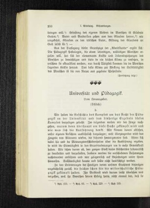 Universität und Pädagogik : (Schluß)