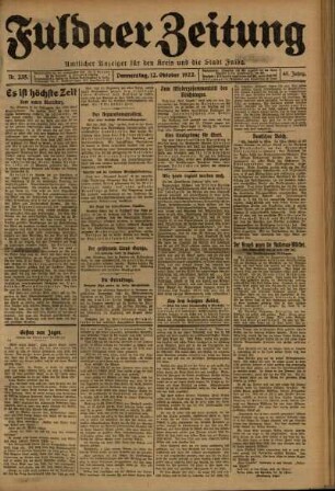 Ausgabe vom Donnerstag, den 12. Oktober 1922.