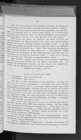 Sitzung vom 20. Februar 1883.