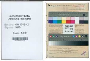 Entnazifizierung Adolf Jonas , geb. 05.11.1905 (Schreiner)