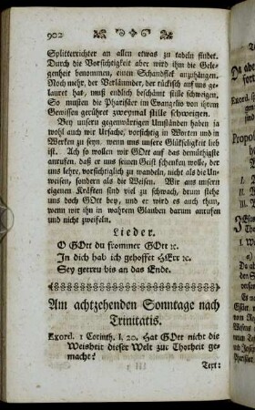 Am achtzehenden Sonntage nach Trinitatis.