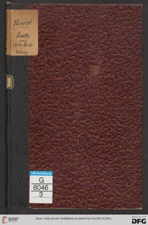 Nr. 4: Lager-Katalog: Goethe und sein Kreis : Porträts : Goethe, Schiller und ihr Kreis : Deutsche Dichter, deren Werke Goethes Beachtung fanden