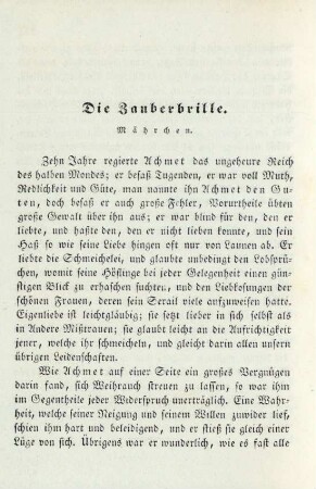 Die Zauberbrille. Mährchen