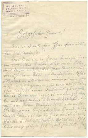 Brief von Robert Franz an Max Chop