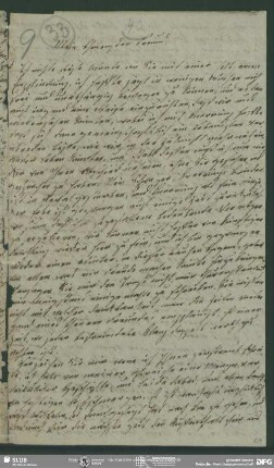 Eigenh. Brief von Sophie Bernhardi an August Wilhelm von Schlegel, Heidelberg, 04.05.1822