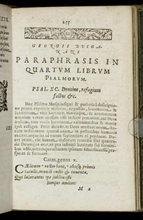 Paraphrasis In Quartum Librum Psalmorum