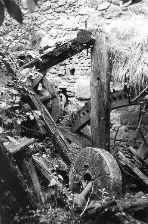 Hochkirch-Sornßig. Ehem. Mühle, in der zusammengebrochenen Mühle