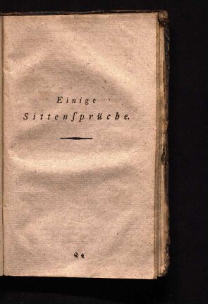 Einige Sittensprüche.
