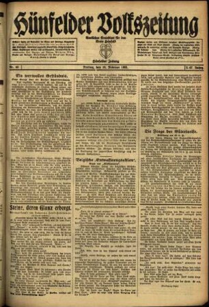 Ausgabe vom Freitag, den 18. Februar 1921.