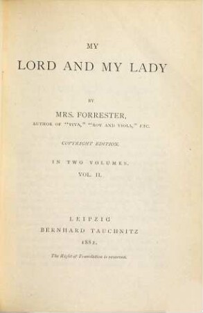 My Lord and my Lady, 2