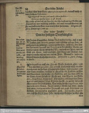 Der dritte Artickel. Von der heiligen Dreyfaltigkeit