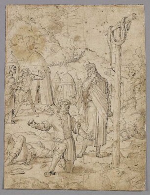 Moses errichtet die eherne Schlange