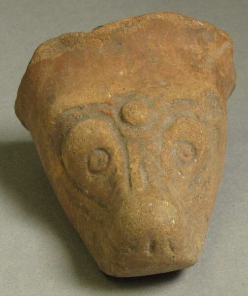 Animal head made of clay