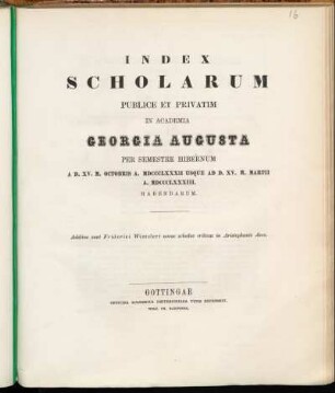 1882_WS: Index scholarum publice et privatim in Academia Georgia Augusta ... habendarum