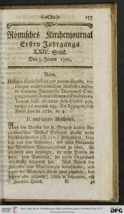 XXIV. Stueck. Den 5. Jenner 1786