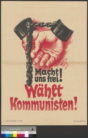 Wahlplakat der KPD zur Reichstagswahl am 20. Mai 1928