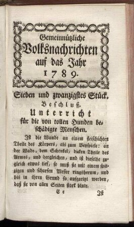 Sieben und zwanzigstes Stück