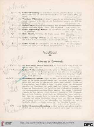 Arbeiten in Edelmetall (Nr. 191-201)