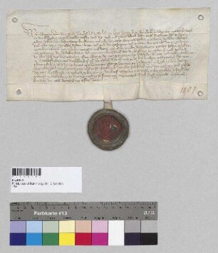 Erzbischof Gregor von Salzburg verkauft mit Zustimmung des Kapitels zu Berchtesgaden an Peter von Kasten den Hof zu Kasten [welches?] und die dazugehörigen Almen Chamerl [?] und Chemnaten [?] zu Erbrecht.; S: Erzbischof Gregor von Salzburg