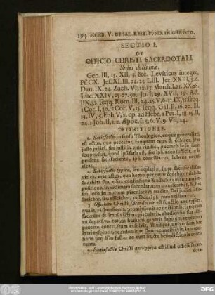 Secito I. De Officio Christi Sacerdotali.