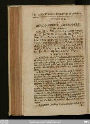 Secito I. De Officio Christi Sacerdotali.