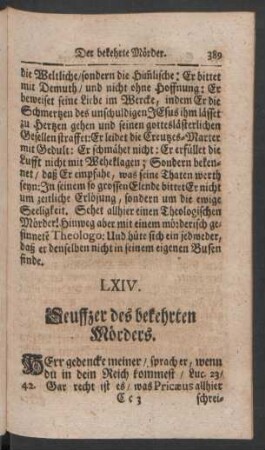 LXIV. Seuffzer des bekehrten Mörders