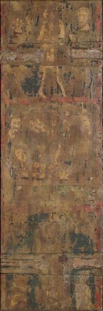 Geißelung Christi, Grablegung und unidentifizierte Szene (Himmelfahrt?) (Malfläche stark beschädigt)
