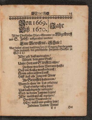 Von 1669. Biß 1670. Jahr