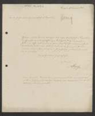 Brief von Aimé Henry an Regensburgische Botanische Gesellschaft
