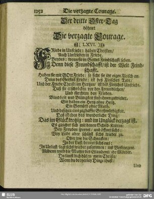 Der dritte Oster-Tag höhnet Die verzagte Courage