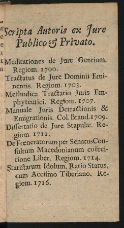 Scripta Autoris ex Jure Publico & Privato.