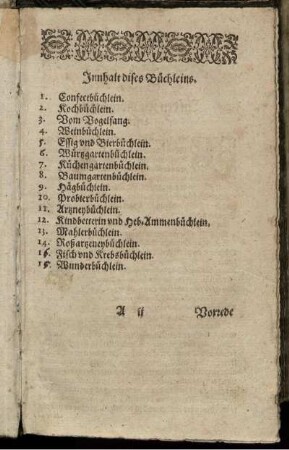 Innhalt dises Büchleins