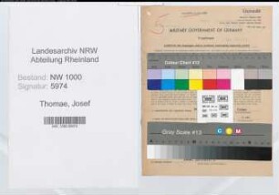 Entnazifizierung Josef Thomae, geb. 02.08.1905 (Regierungsinspektor)
