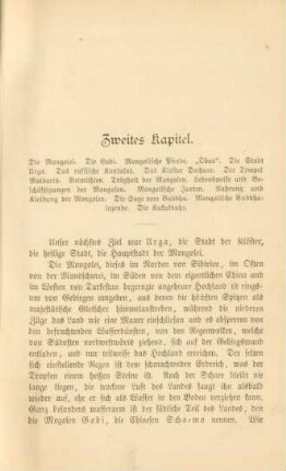 Zweites Kapitel. Die Mongolei ...
