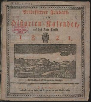 1821: Verbesserter Friedens- und Historien-Kalender