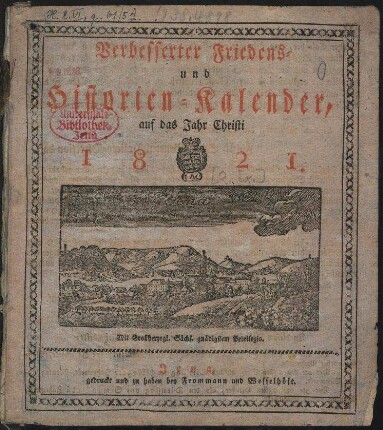 1821: Verbesserter Friedens- und Historien-Kalender