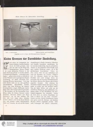 Kleine Bronzen der Darmstädter Ausstellung