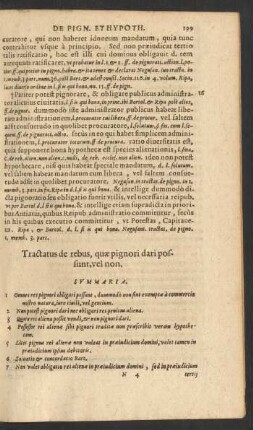 Tractatus de rebus, quae pignori dari possunt, vel non.