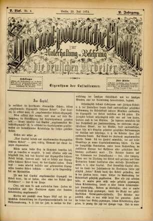 7. Lief. Nr. 4. Berlin, 25. Juli 1874. 2. Jahrgang.