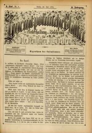 7. Lief. Nr. 4. Berlin, 25. Juli 1874. 2. Jahrgang.
