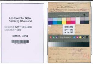 Entnazifizierung Berta Blanke , geb. 13.03.1911 (Lehrerin)