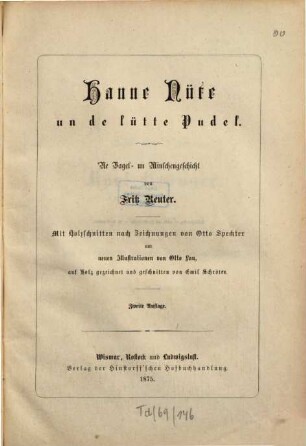 Hanne Nüte un de lütte Pudel : 'ne Vagel- un Minschengeschicht